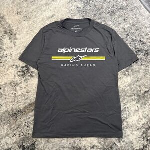 Alpinestars Mens Racing Ahead Graphic T Shirt Charcoal Gray Size S